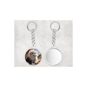 Kitten   -  ROUND BUTTON KEY CHAIN